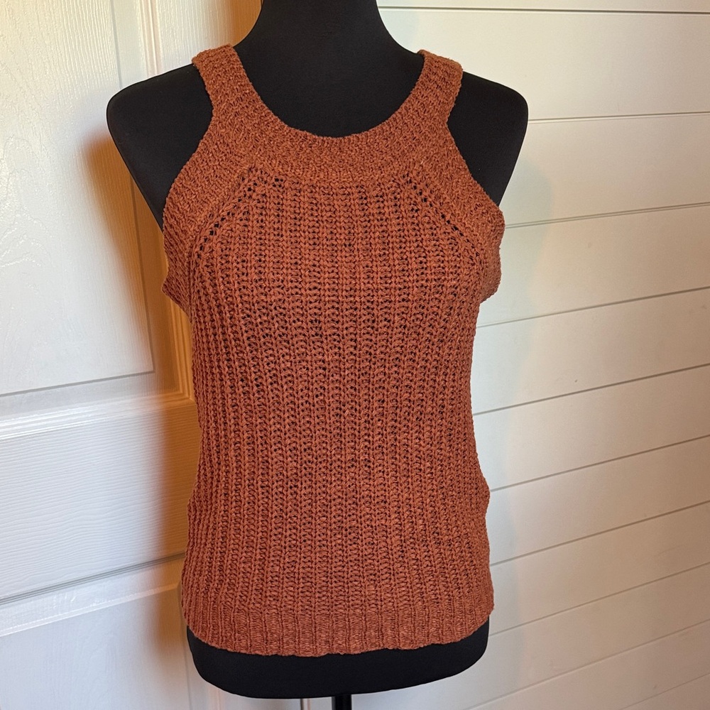 Cozy Casual Rust Knit Racerback Tank Top